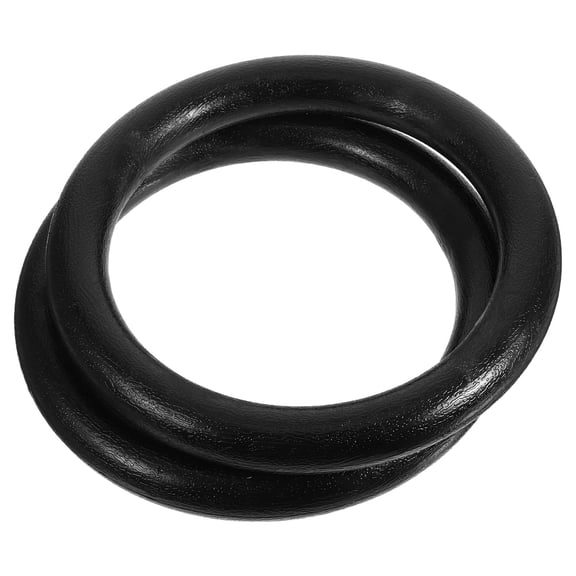 HONMEET 1Pair Black Gymnastic Rings for Fitness Upper Body Strength and Functional Workout Training