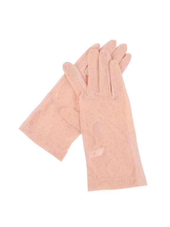Sunscreen Gloves Beige Non-Slip Hands Cover Breathable 1Pair