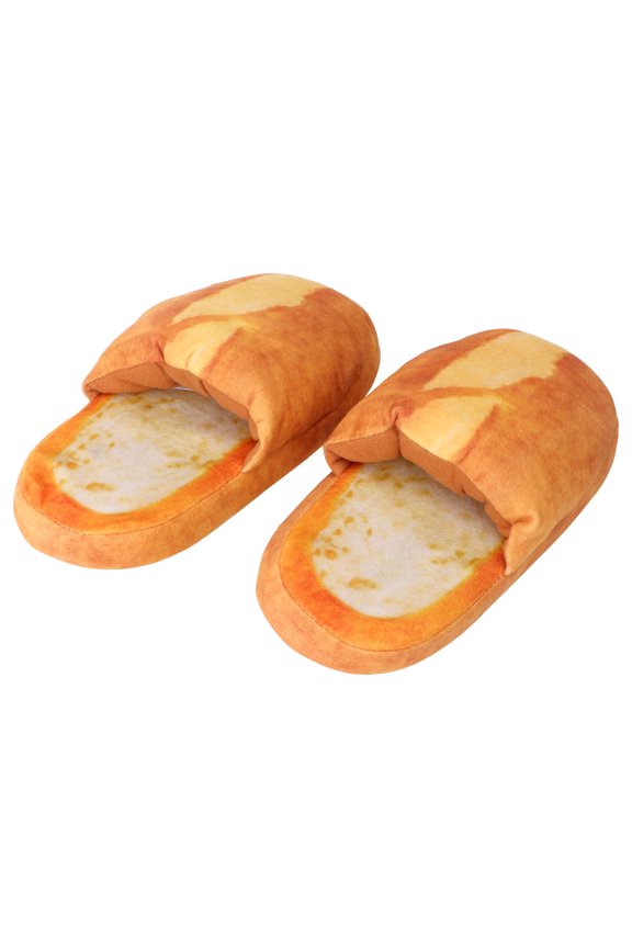 1Pair Comfortable Khaki Indoor Slippers with Plush Upper and Anti Skid Soft Soles