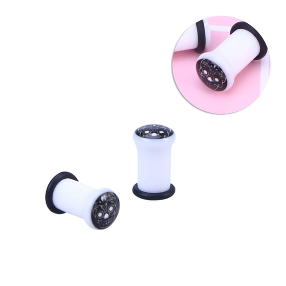 HONMEET Acrylic Stone Ear Gauges Plugs for Ears, 1 Pair of Stylish Ear Tunnel Stretchers