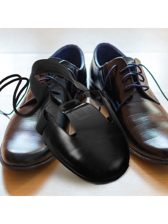 1 Pair Black PVC Safety Toe Caps Anti-Smash Protective Shoe Covers for Work and Industrial Use