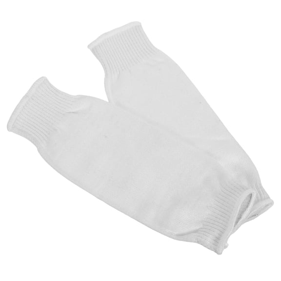 HONMEET 1Pair White Anti Scratch Arm Sleeves with Hppe Fiberglass for Meat Cutting and Kitchen Use