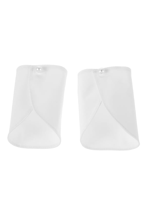 1 Pair Detachable Cuffs for Blouse White Polyester Cotton Elegant Fashion Accessory for Women