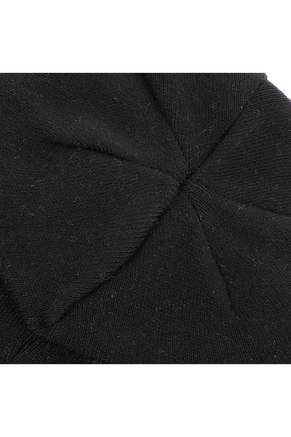 1Pc Solid Color Black Wool Winter Knitted Hat Lightweight and Foldable