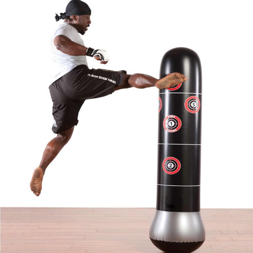 HONMEET Vertical Inflatable Sandbag Boxing Column Fitness Trainer - 1 Piece Workout Tool, and Colorful Exercise Equipment