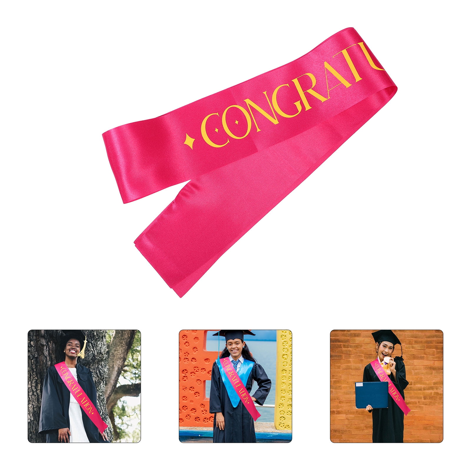 Pretty Graduation Sashes HONMEET Sashes For Women Graduation Sash Satin Cloth Multi 1Pc Elegant ...