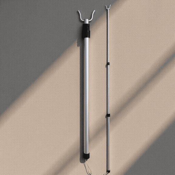 HONMEET 1Pc Plated Silver Retractable Clothes Pole with Strong Bearing Capacity for Home