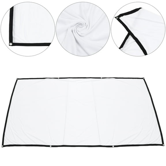 HONMEET 1Pc Portable Projector Screen White Polyester Cloth for Home Theater High Definition Display