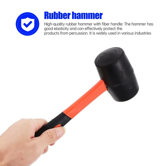 HONMEET 1Pc Rubber Mallet Hammer for Jewelry and Crafts with Shock Resistant Handle