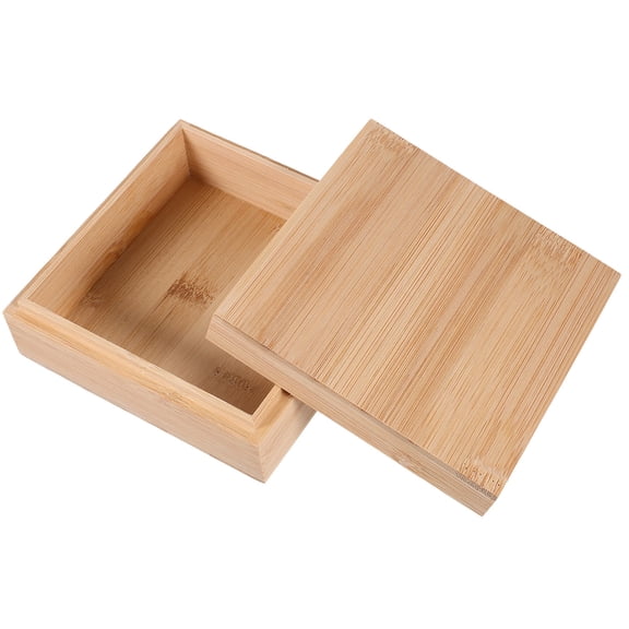 HONMEET Wooden Square Desktop Storage Box Organizer for Stationery, Sundries, Office Supplies, and Small Items