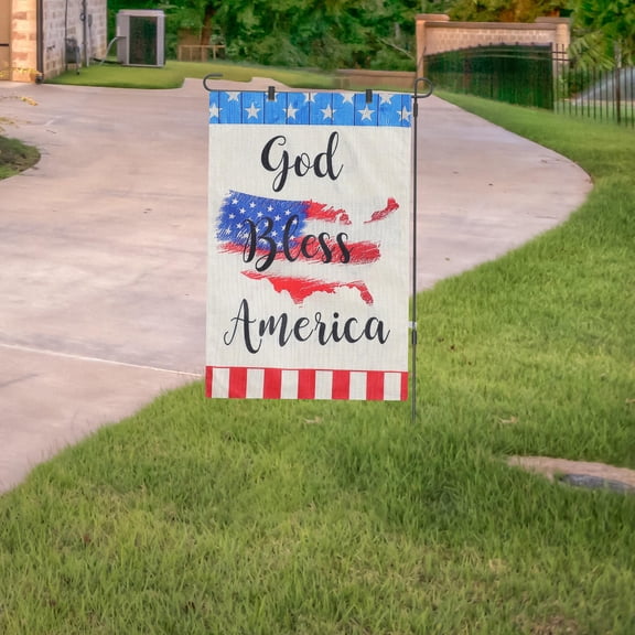 HONMEET Garden Iron Flag Pole with Stable Holder for Outdoor Flag Use