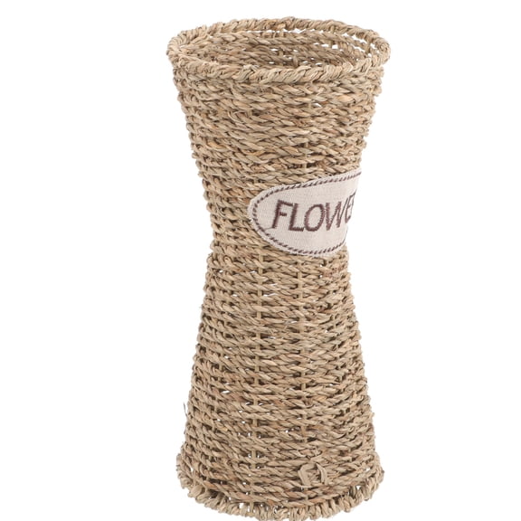 HONMEET 1Pc Handmade Woven Flower Basket Brown Decorative Vessel for Indoor Storage Use