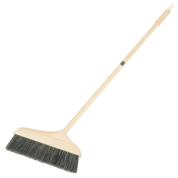 Wooden Handle Broom with Soft Bristles for Indoor Floor Cleaning, Hardwood, Dust Sweeping, Camping, and Home Use