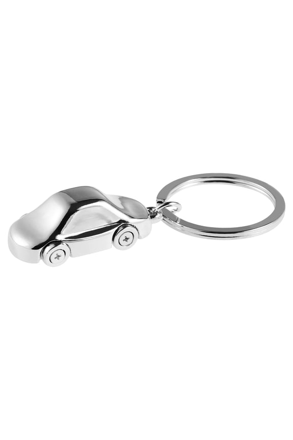 Plated Silver Car Key Chain Accessory Metal Keyring with Premium Workmanship and Unique Design