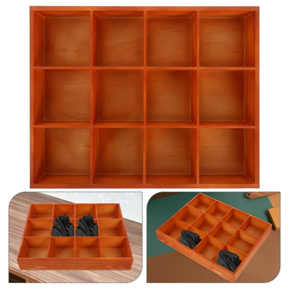 HONMEET 1 Set Chocolate Wood Organizer Box Dividers for Home Storage and Office Drawer Organization