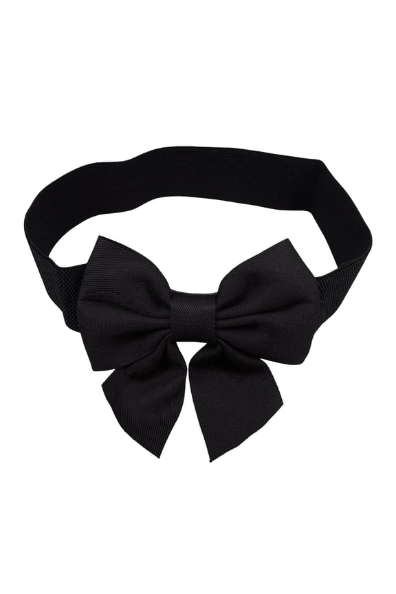1Pcs Elastic Bow Belt Wide Black Cloth Decorative for Women Party Daily Life