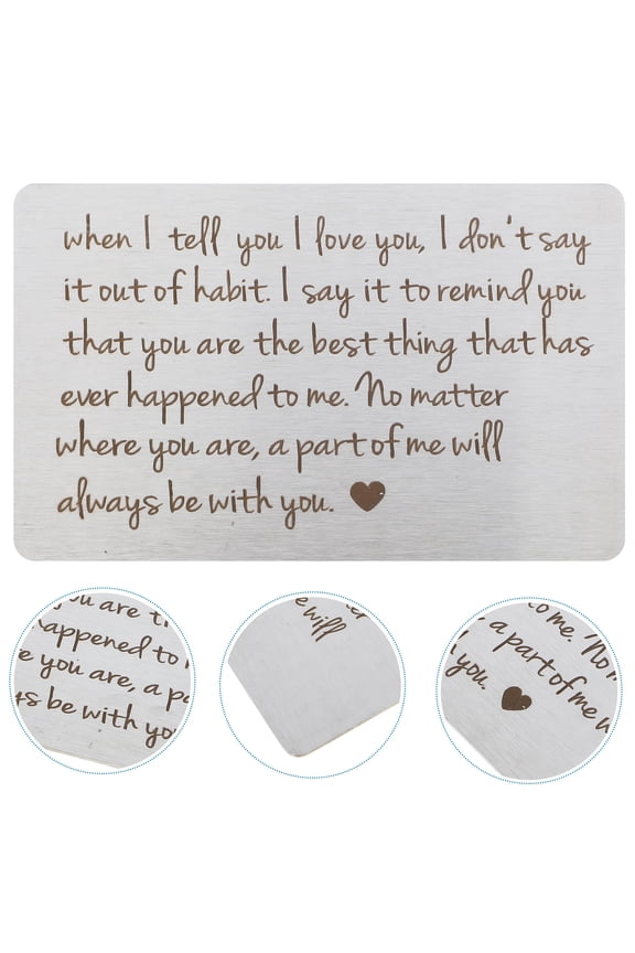 White Stainless Steel Wallet Card for Valentine's Day Expressing Love