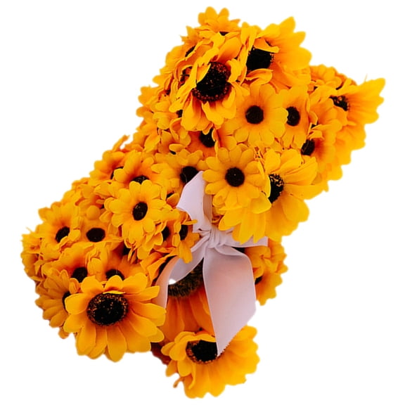 HONMEET Flower Bear Figurine with Sunflower, 1 Piece Home Decor, Plastic and Silk Flower for Living Room