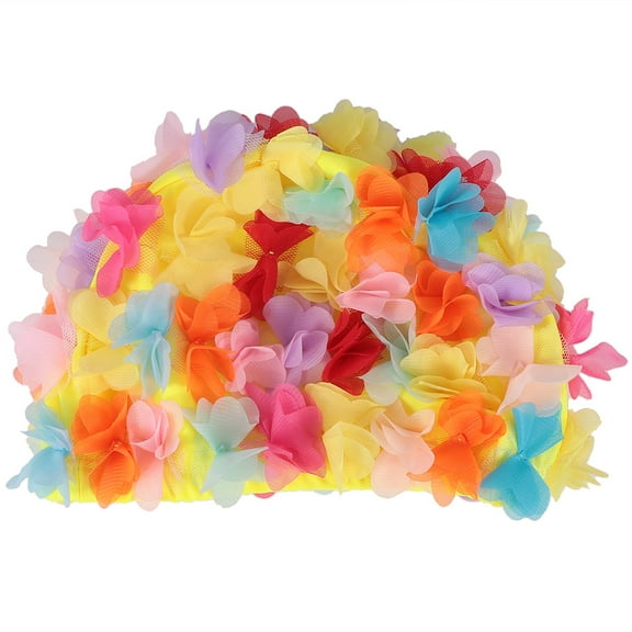 HONMEET Flower Swim Cap Lightweight 3D Design Ear Protector for Swimming Assorted Colors Fashion Swimwear 1 Pc