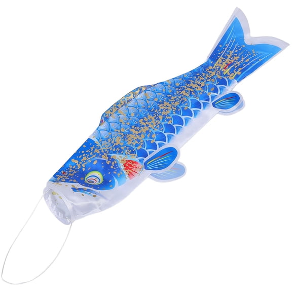 HONMEET 1Pcs Gold Blue Carp Streamer Japanese Style Fish Flag For Garden Yard Patio Decor