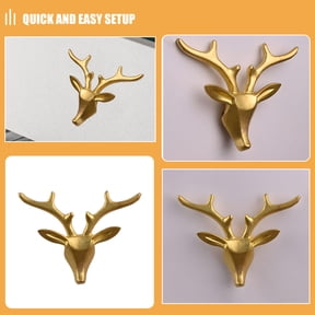 HONMEET Golden Brass Deer Drawer Knob 3.2x2.6x0.8in Decorative Cabinet Handle for Dressers, Cabinets, Furniture, and Home Decor