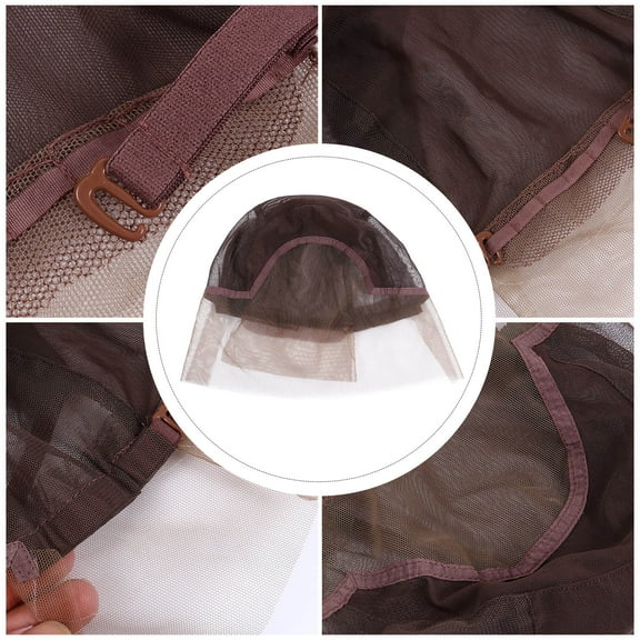 HONMEET Breathable Elastic Hair Nets for Women, Lace Front Wig Cap, Coffee Mesh, 1 Set for Comfortable Fit
