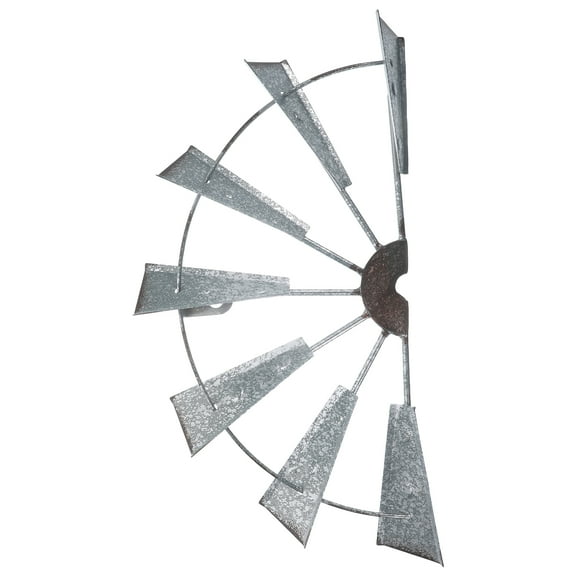 HONMEET Rustic Metal Windmill Wall Decor Light Grey Farmhouse Style Indoor Outdoor Home Decoration