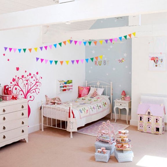 HONMEET Multicolor Flag Banner Paper Gar for Wall Ceiling Table Decoration