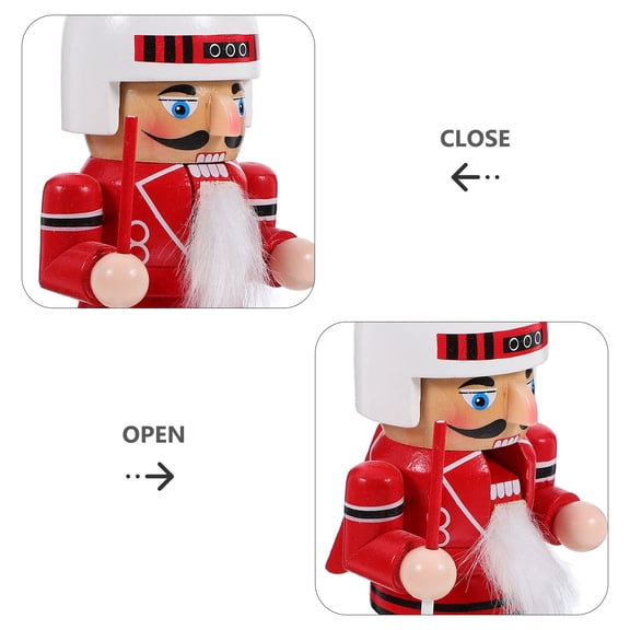 HONMEET 1Pcs Ice Hockey Nutcracker Statue Red Wooden Table Ornament for Special Occasions