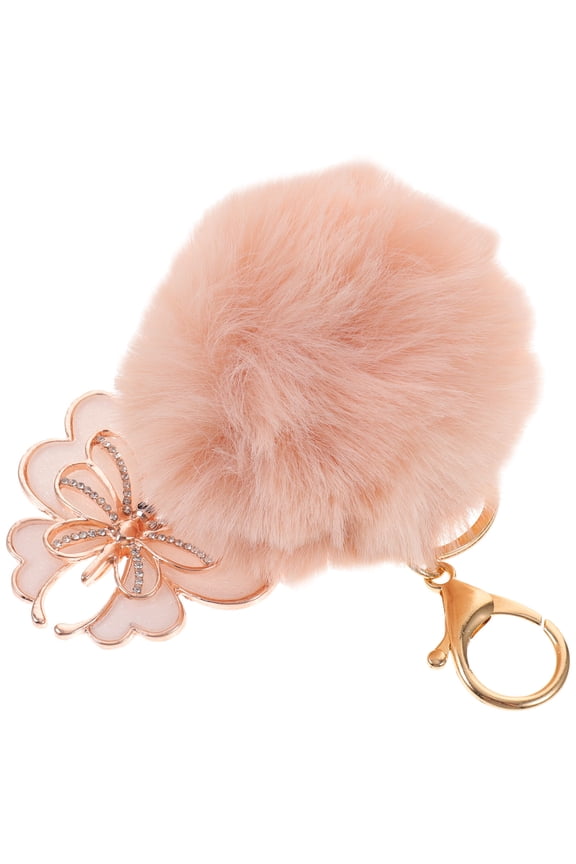 1Pcs Key Chain Pendant Butterfly Keychain 12x4.7in Multi Colored Fuzzy Ball 3.1in Diameter