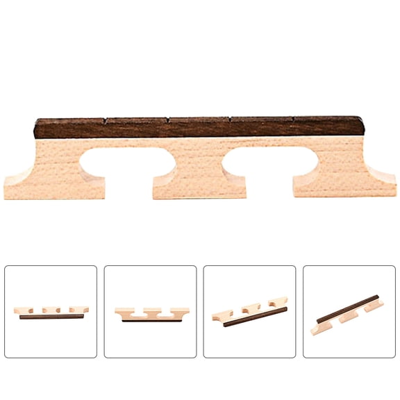 HONMEET 1Pcs Maple Ebony Banjo Bridge for 4-String Banjo Musicians and Guitar Lovers