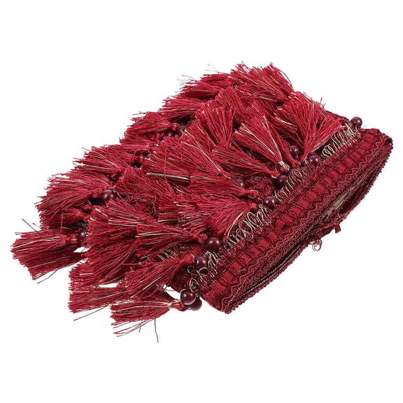 HONMEET Red Polyester Fringe Trim Curtain Decorative Fabric Edge Sewing Craft 1 Set