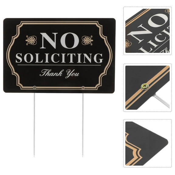 HONMEET No Soliciting Sign For House Aluminum 1Pack 16.8X11.7X0.08In