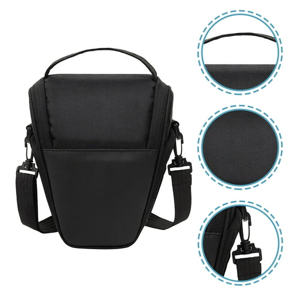HONMEET Black Walking Camera Bag Lightweight with Adjustable Straps for Outdoor Photography