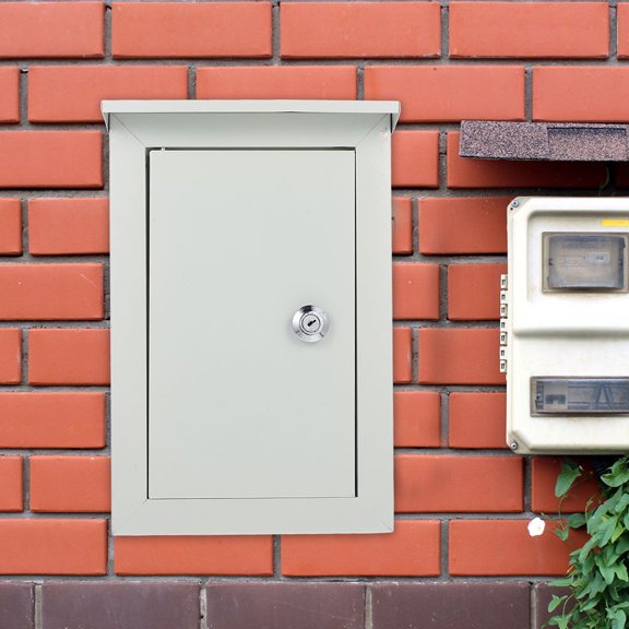 HONMEET 1Pcs Quick Installation Outdoor Electrical Cabinet with Lid Grey Powder Coated Finish
