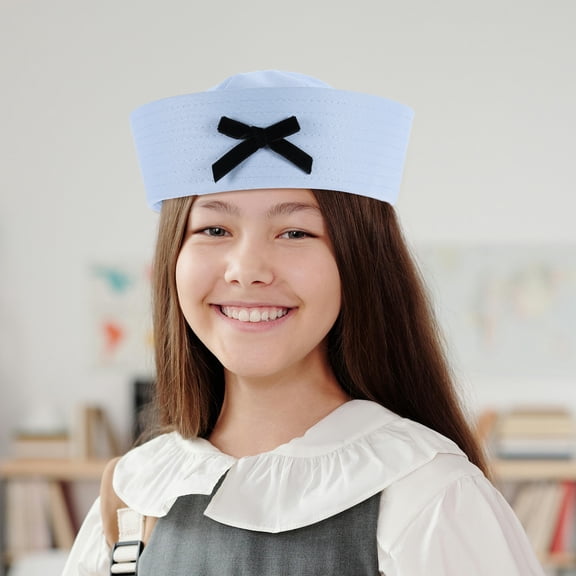 HONMEET Sailor Hat with Bow for Uniform, Cosplay, Costume, and Dress-Up Accessories - 1 Piece