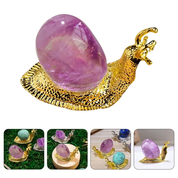 HONMEET Crystal Snail Figurine Assorted Color Decorative Sculpture for Desk and Home