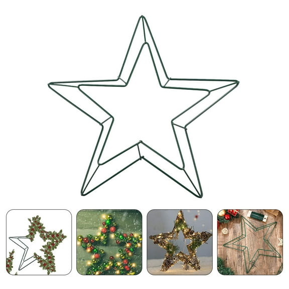 HONMEET Star Shaped Wreath Frame Metal Wire Iron Craft Ring for DIY Floral Arrangements and Home Decor 35.4x35.4x0.2 Inches