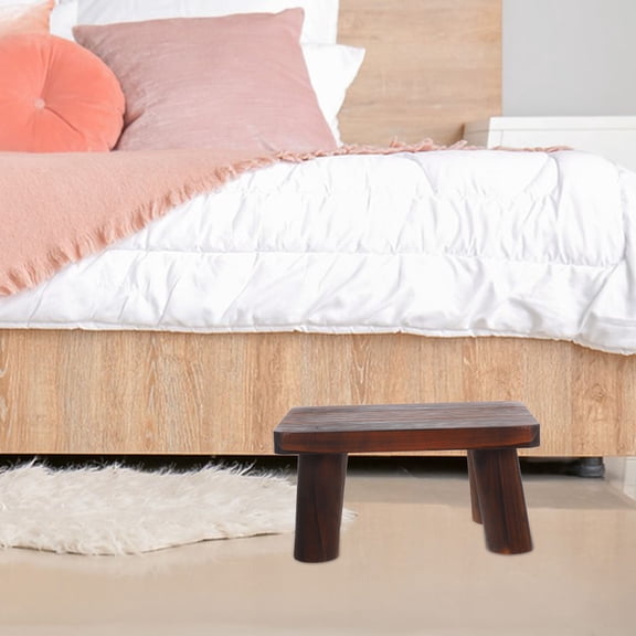HONMEET 1Pcs Step Stool Pine Wood Comfort and Stability Versatile Usage For Elderly Users In Bedroom