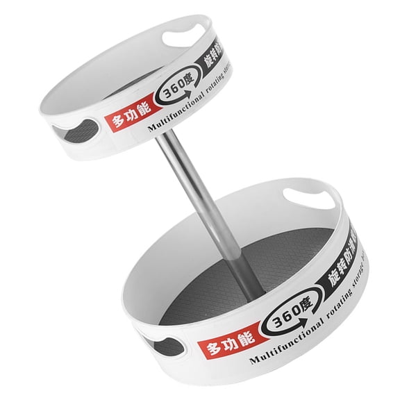 HONMEET Multifunctional Rotating Storage Rack White Plastic Organizer for Home Kitchen Bathroom Office