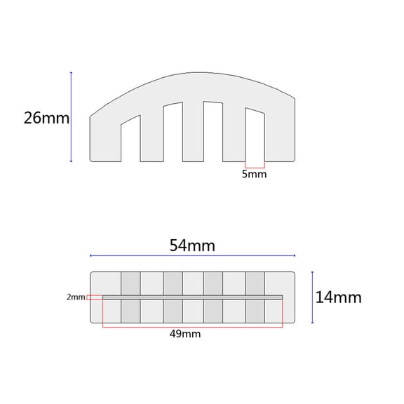 HONMEET Red Rubber Viola Practice Mute for Acoustic String Instruments, Sound Dampener for Violin and Viola, 1 Piece
