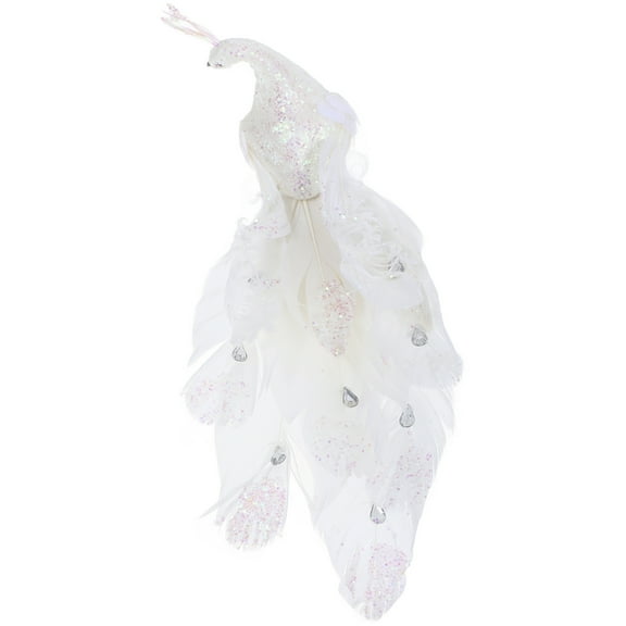 HONMEET 1Set Bird Ornament Peacock Figurine White Color For Home Decoration