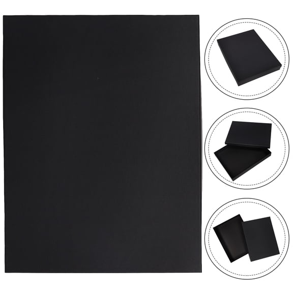 HONMEET Vintage Black Rectangle Cardboard Packing Box for Clothing Jewelry Watch Storage and Packaging