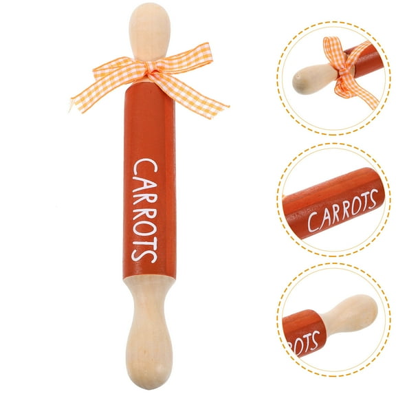 HONMEET Easter Mini Rolling Pin Wooden Home Decoration 1Pack 7.86x1.02x1.02in
