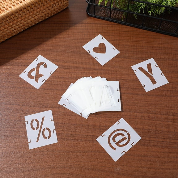 HONMEET White Alphabet Letter Stencils Set, Reusable Craft and Wall Decoration Templates for Projects