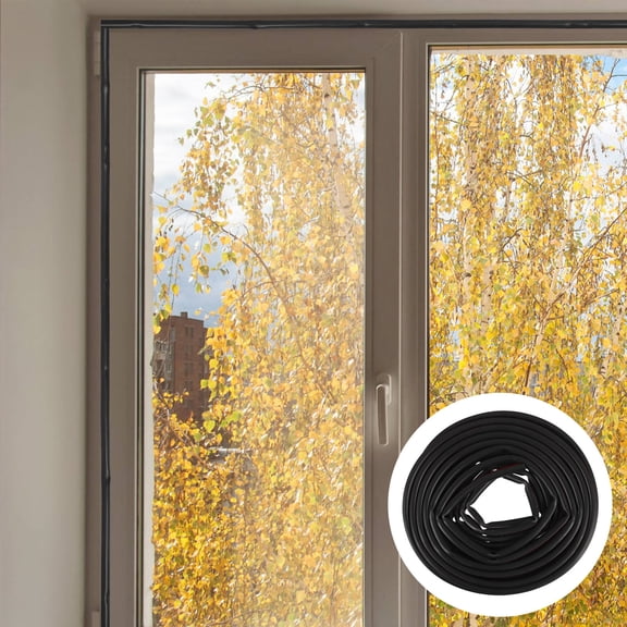 HONMEET Black D-Shaped Silicone Seal Strip for Home Insulation and Weatherproof Gap Filler, Easy to Install and