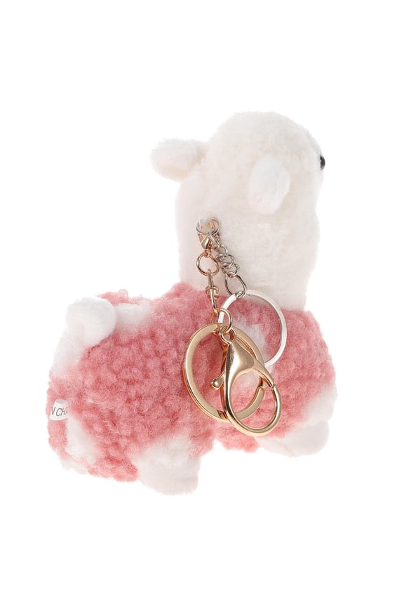 Alpaca Plush Keychain Pendant Soft Cute Animal Charm Accessory 6.1x4.7x2.2in 1 Set