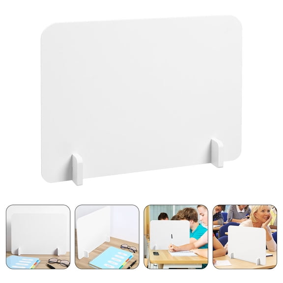 HONMEET 1Set Desk Privacy Panel White PVC Partition for Student Testing and Office Workspace