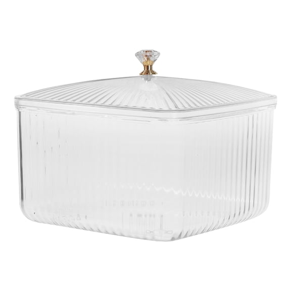 HONMEET Clear Plastic Candy Jar with Lid, Wide Mouth Storage Container for Home, Office, Bedroom, Kitchen Use