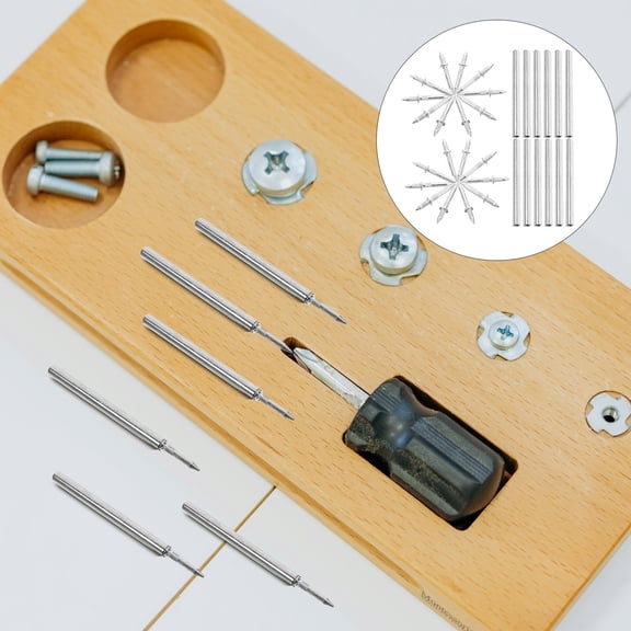 HONMEET 1Set Double Head Picture Hanging Nails Plated Silver with Sleeves for Fastening Baseboard